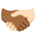 🫱🏾‍🫲🏻 handshake: medium-dark skin tone, light skin tone display on Google